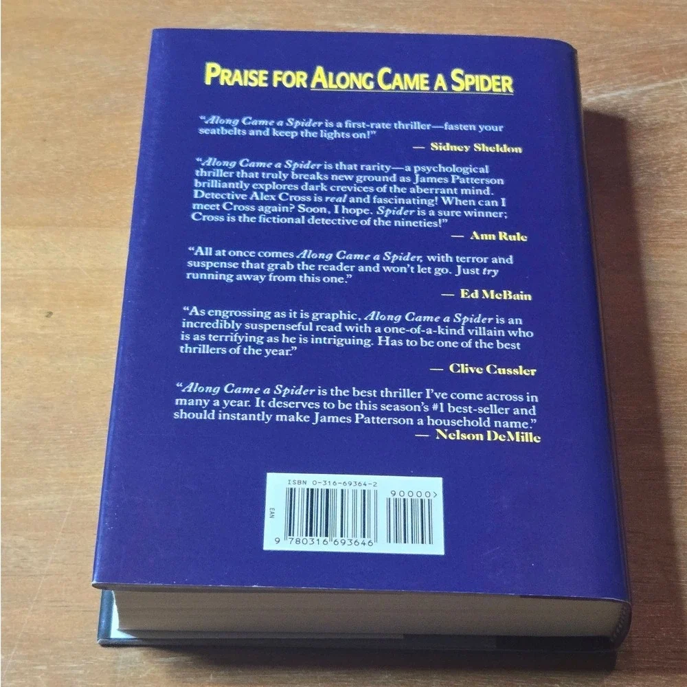 James Patterson Along Came a Spider First Edition 1993 Hardcover Book